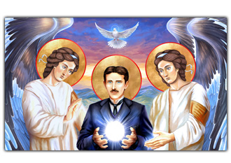 saint nikola tesla art