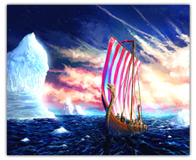 Drakkar sailing art