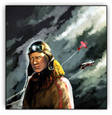 World War One German Pilot and biplanes Art Painting