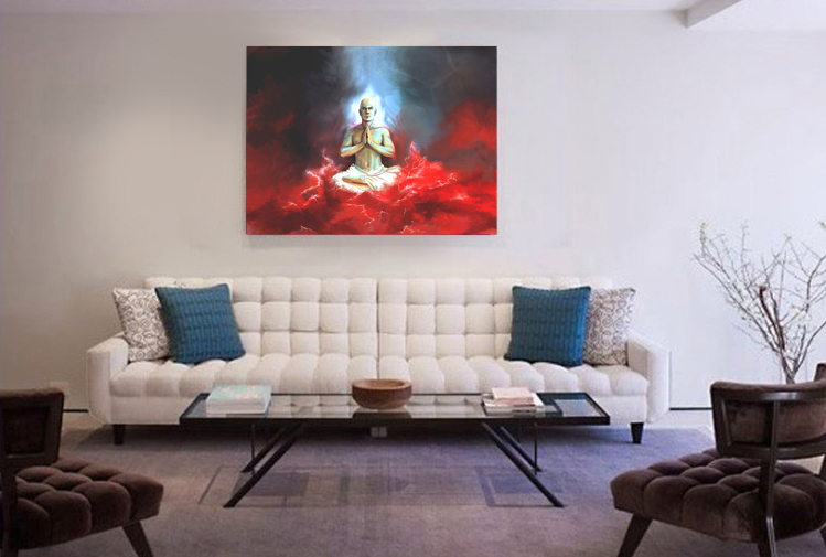 Art Buddha Blood Meditation Spirit Warrior Art Painting